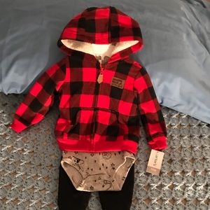 Infant flannel 3 piece outfit